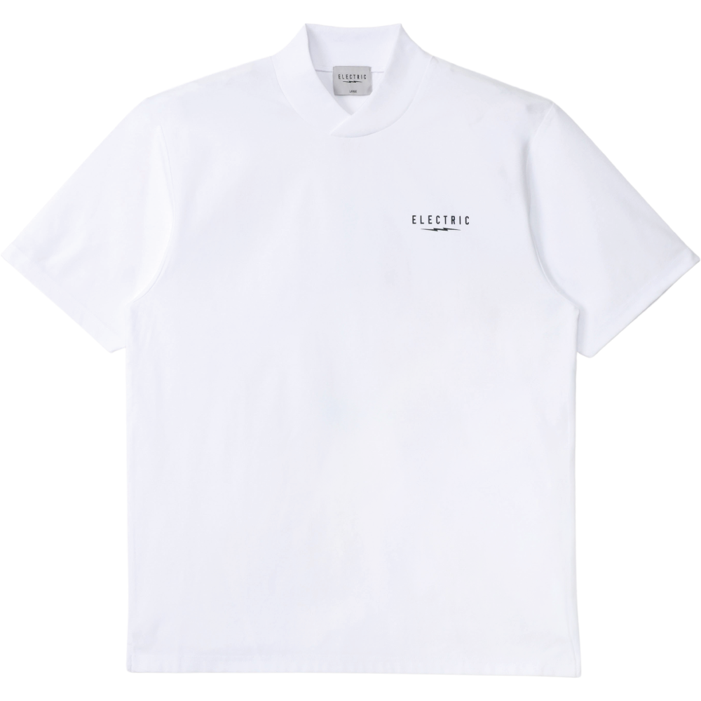 VERTICAL VOLT DRY CROSS COLLAR MOCK NECK S/S TEE - WHITE
