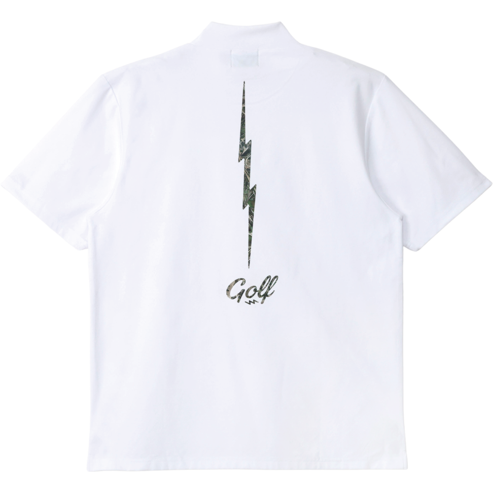 VERTICAL VOLT DRY CROSS COLLAR MOCK NECK S/S TEE - WHITE/TREE CAMO