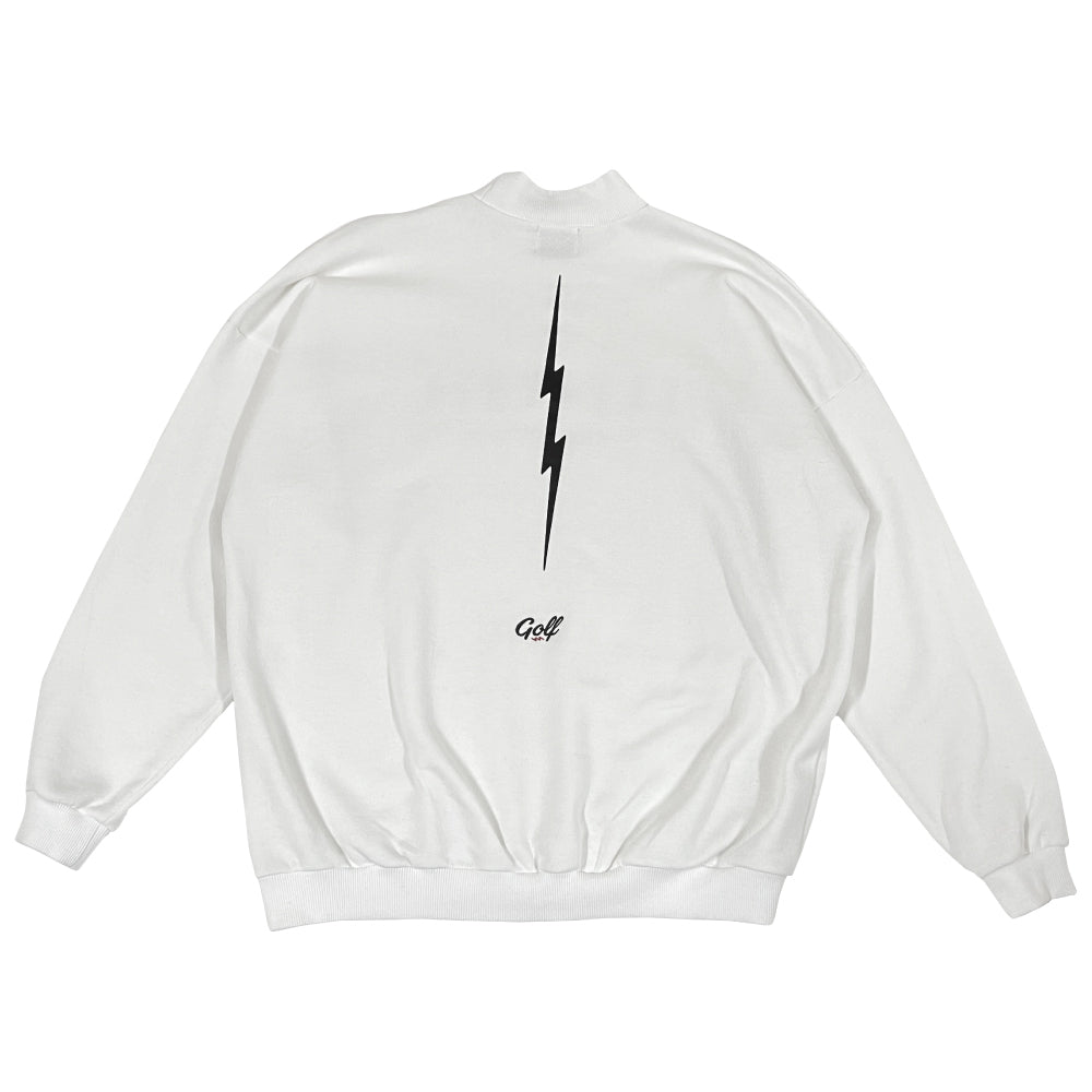 VERTICAL VOLT MOCKNECK SWEAT  - WHITE