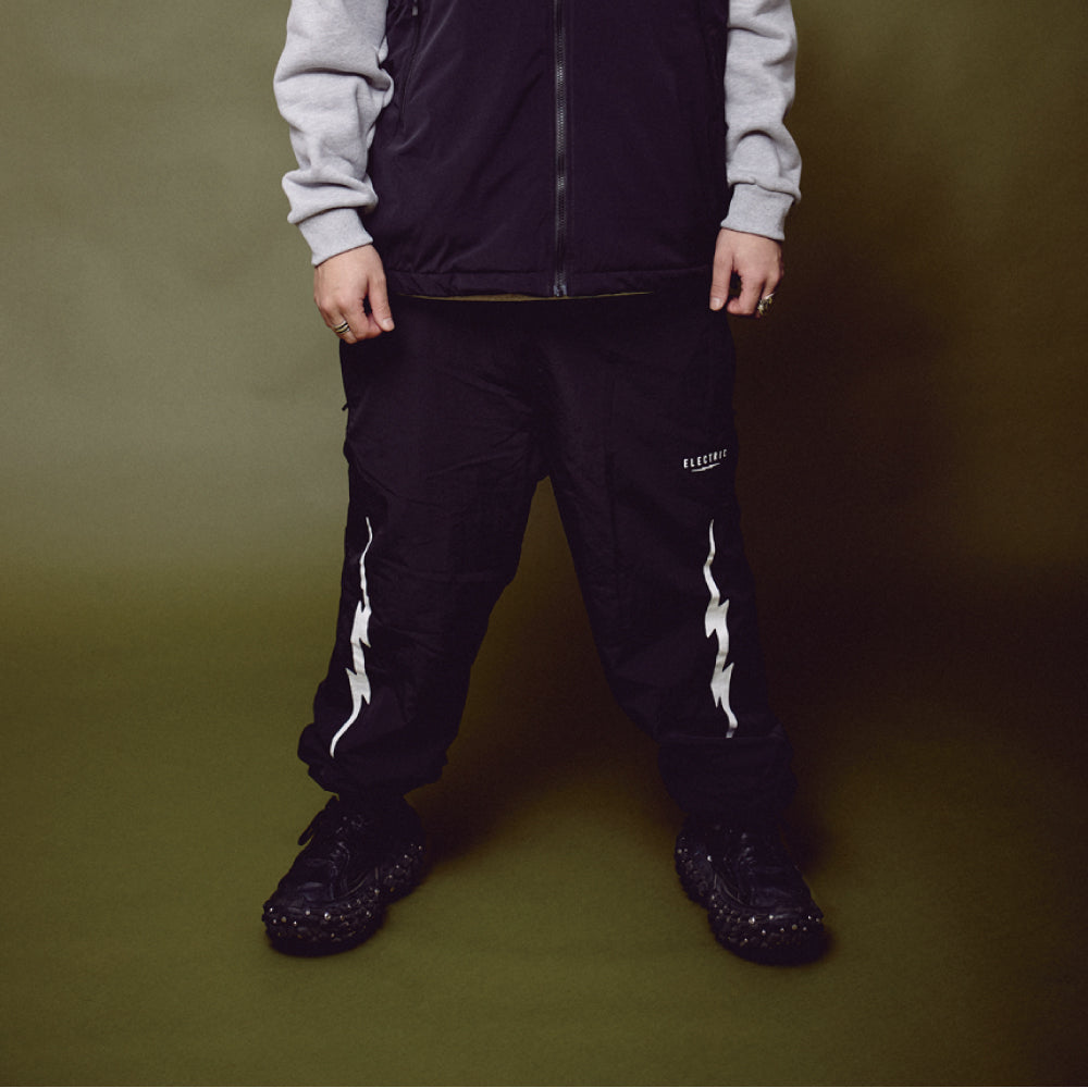 SIDE VOLT NYLON PANTS - BLACK